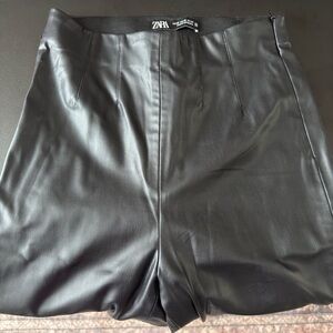 Zara Black faux Leather pants